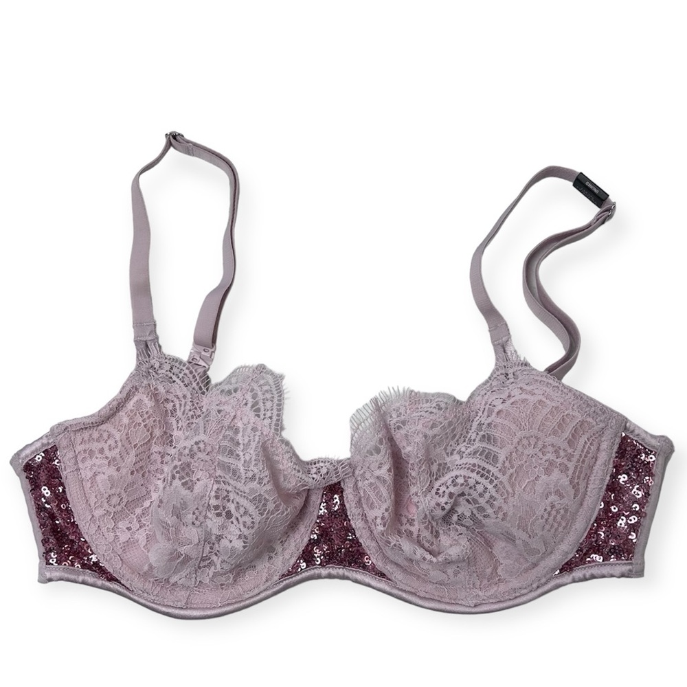 Victoria’s Secret Dream Angels Unlined Push Up Sequin Pink Bra New